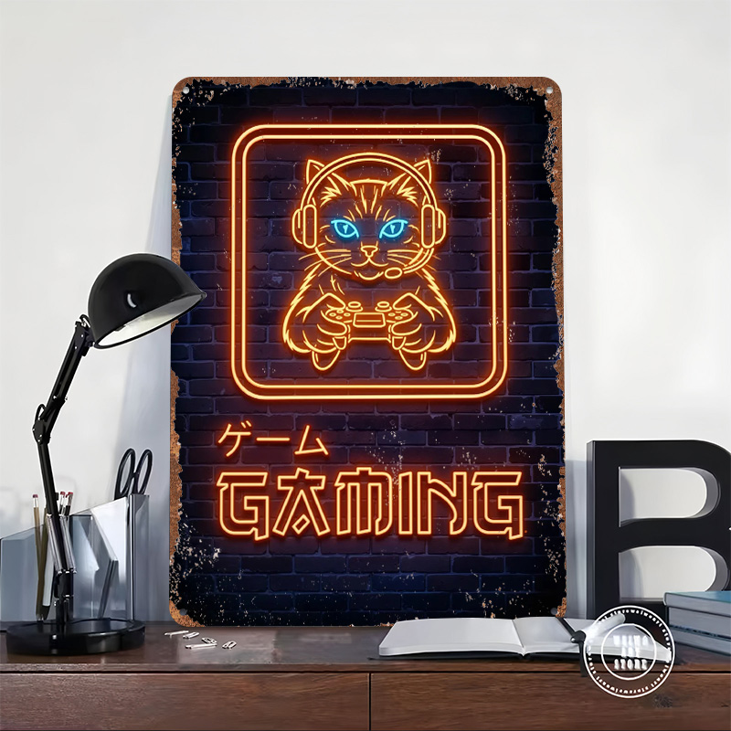 لافتة معدنية مطبوعة بتصميم قطة - مراجعة Retro Gaming At Home وسعره