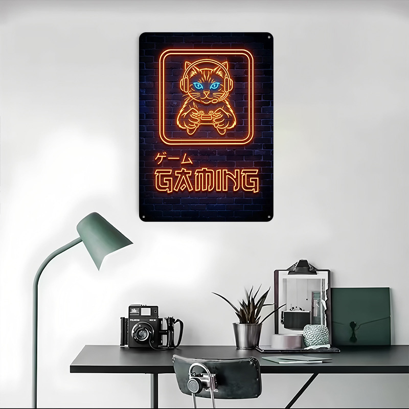 لافتة معدنية مطبوعة بتصميم قطة - مراجعة Retro Gaming At Home وسعره