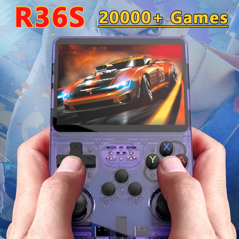 جهاز ألعاب محمول جديد R36S بتص - مراجعة Retro Gaming Os Linux وسعره